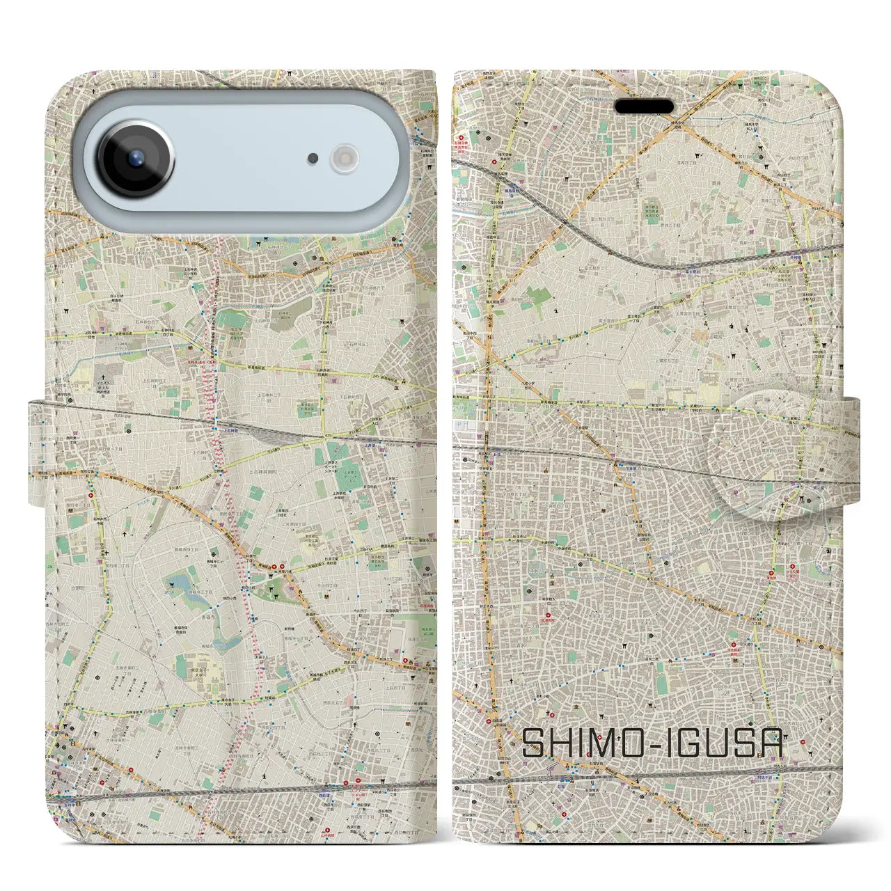 【下井草（東京都）】地図柄iPhoneケース（手帳タイプ）