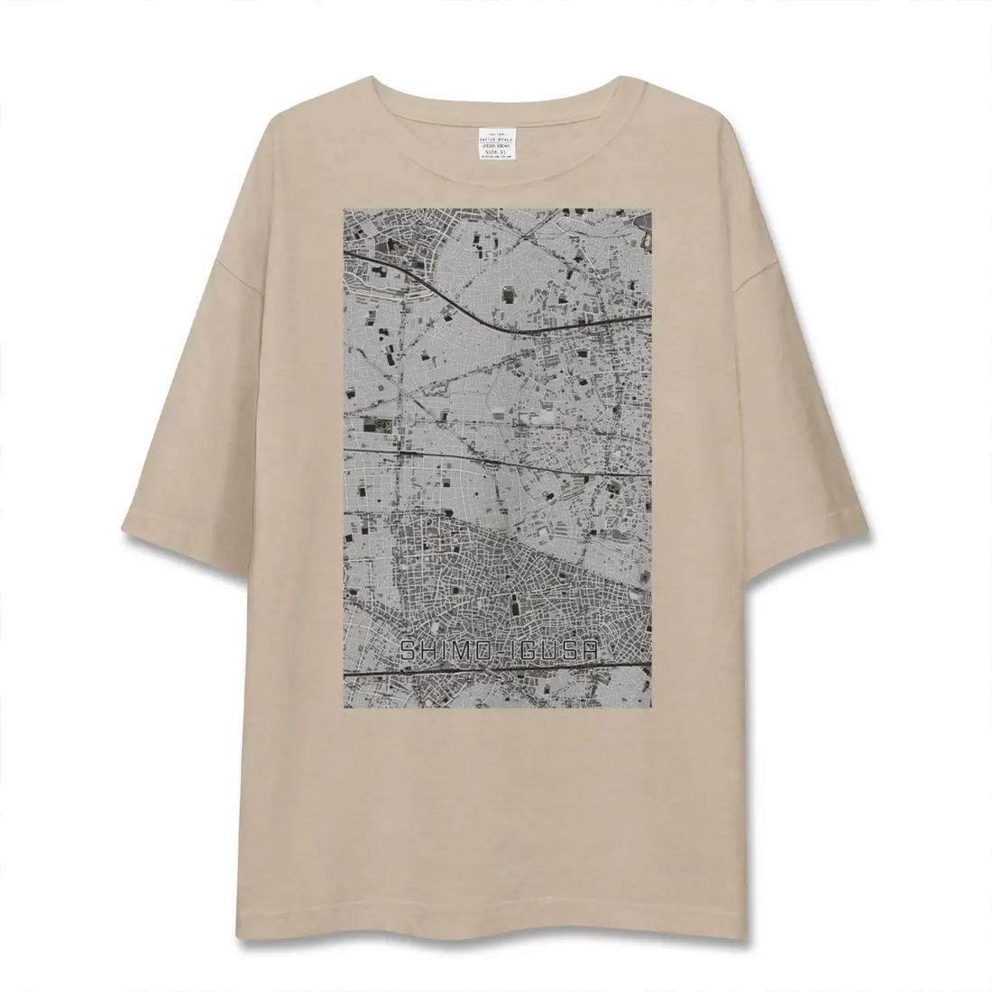 【下井草(東京都)】地図柄ビッグシルエットTシャツ