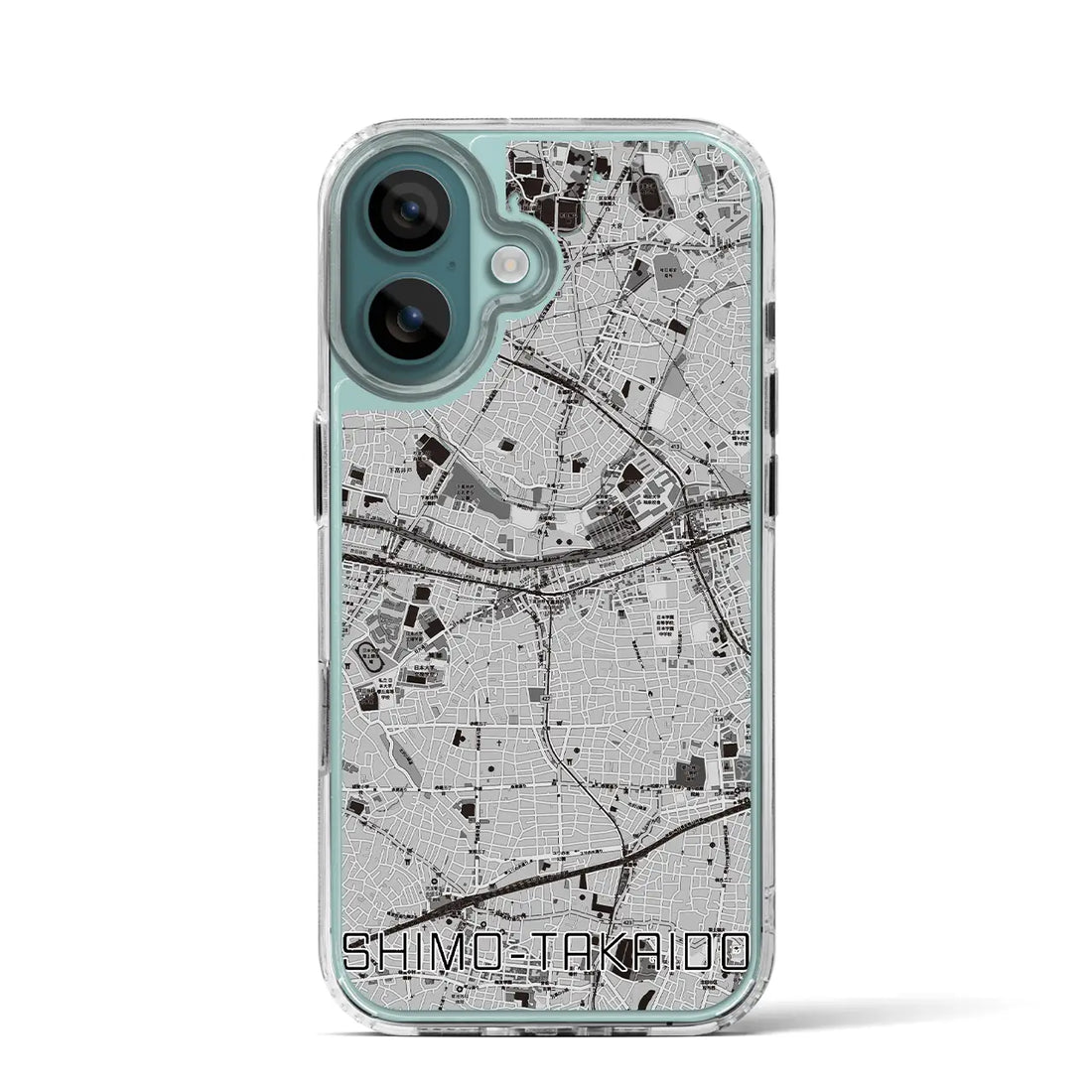 【下高井戸（東京都）】地図柄iPhoneケース（MagSafeタイプ）モノトーン・iPhone 16 Pro 用