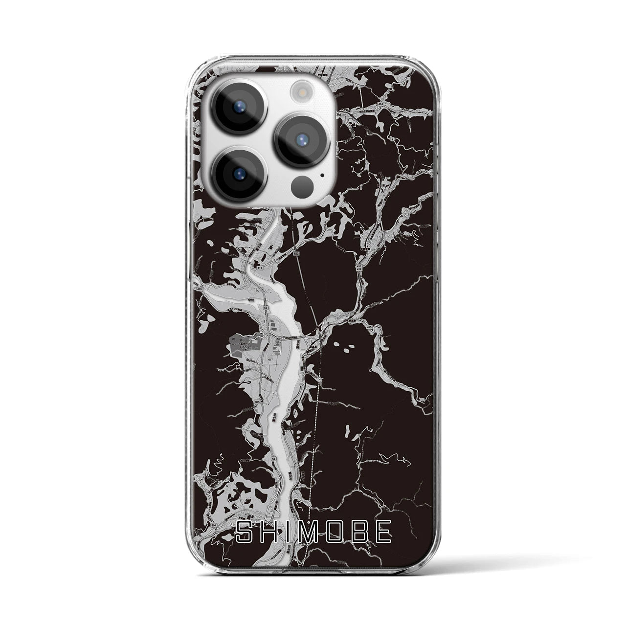 【下部（山梨県）】地図柄iPhoneケース（クリアタイプ）