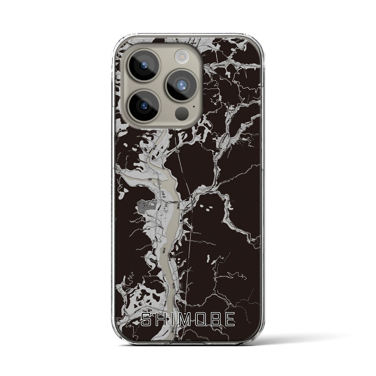 【下部（山梨県）】地図柄iPhoneケース（クリアタイプ）