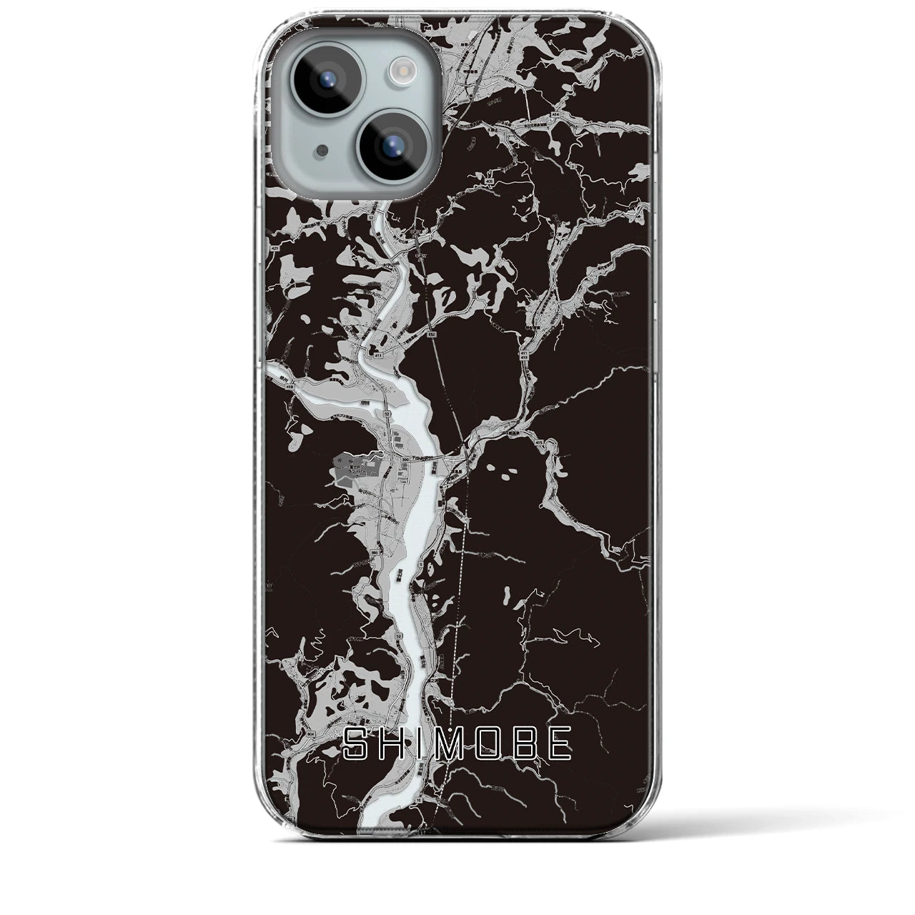 【下部（山梨県）】地図柄iPhoneケース（クリアタイプ）