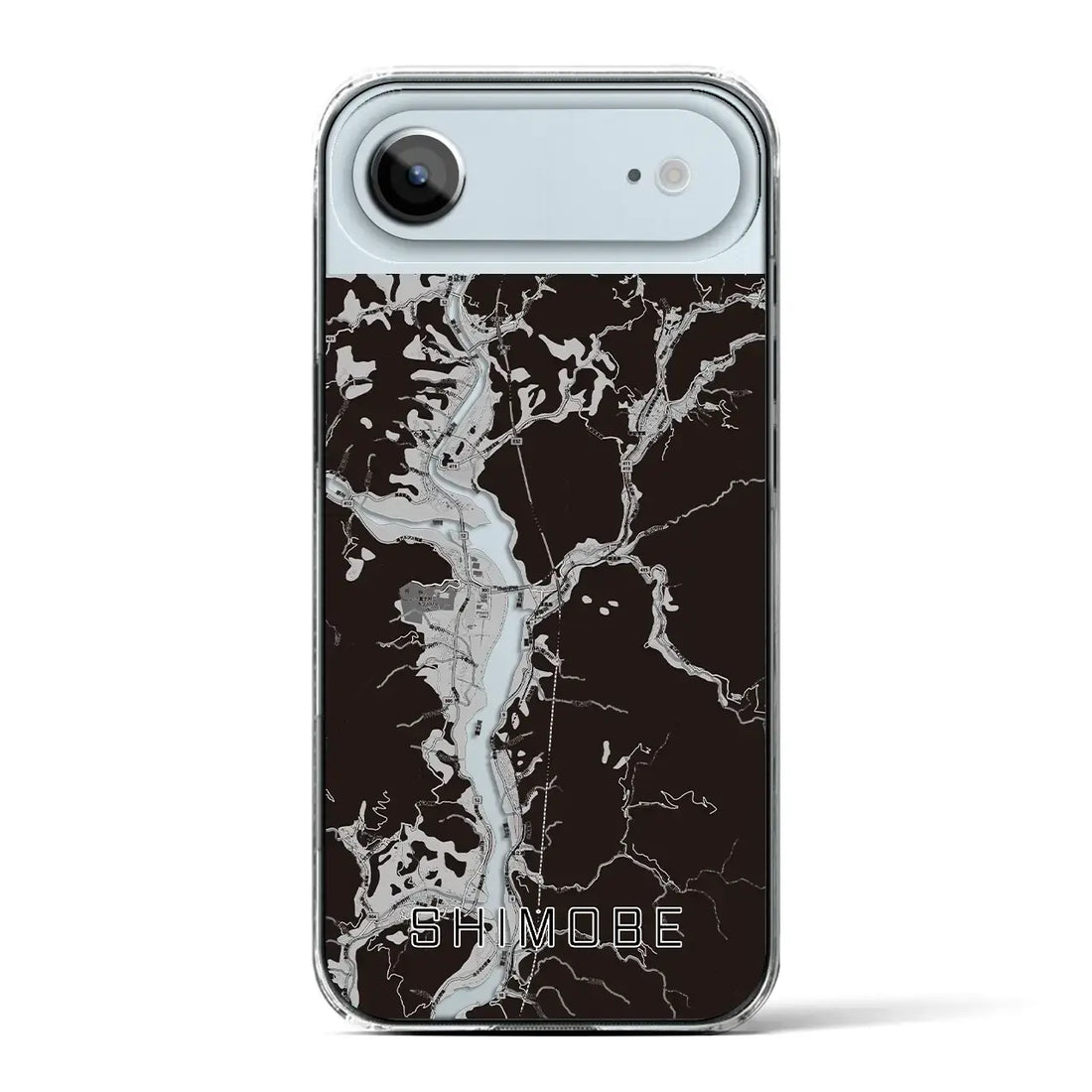 【下部(山梨県)】地図柄iPhoneケース(クリアタイプ)モノトーン・iPhone 17 Pro Max 用