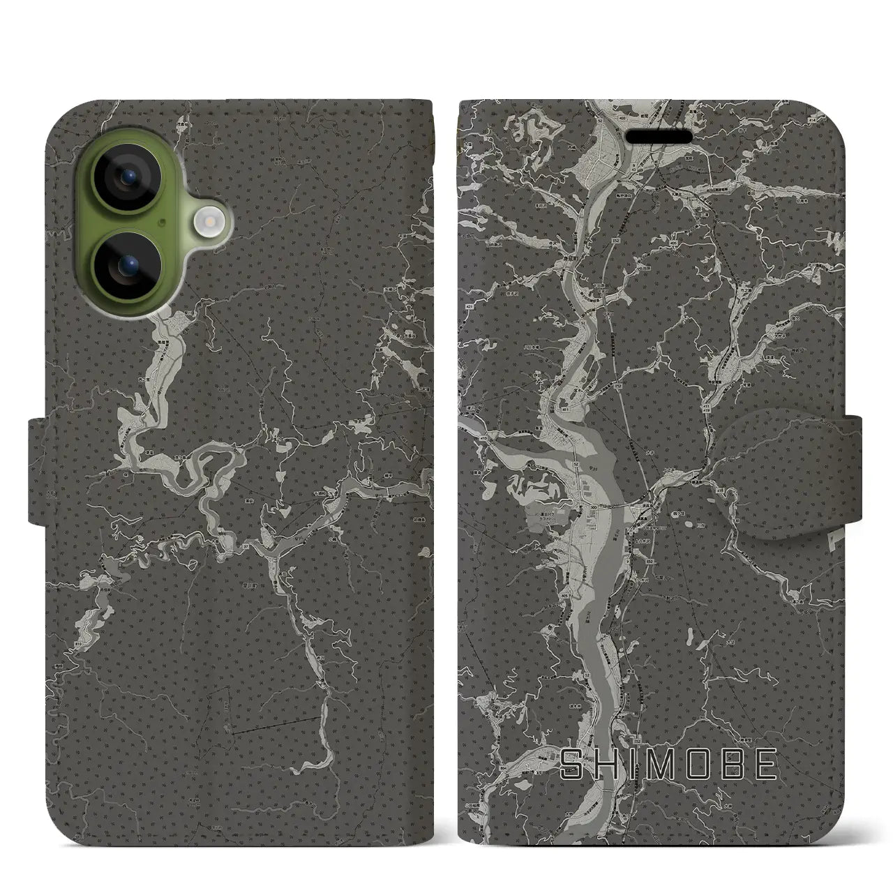 【下部（山梨県）】地図柄iPhoneケース（手帳タイプ）