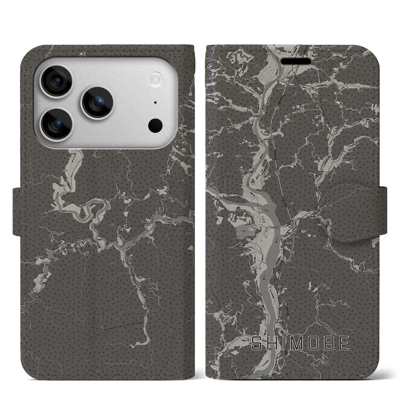 【下部（山梨県）】地図柄iPhoneケース（手帳タイプ）