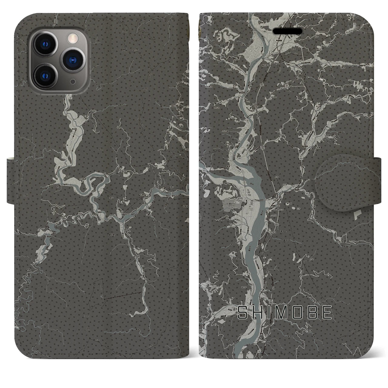 【下部（山梨県）】地図柄iPhoneケース（手帳タイプ）