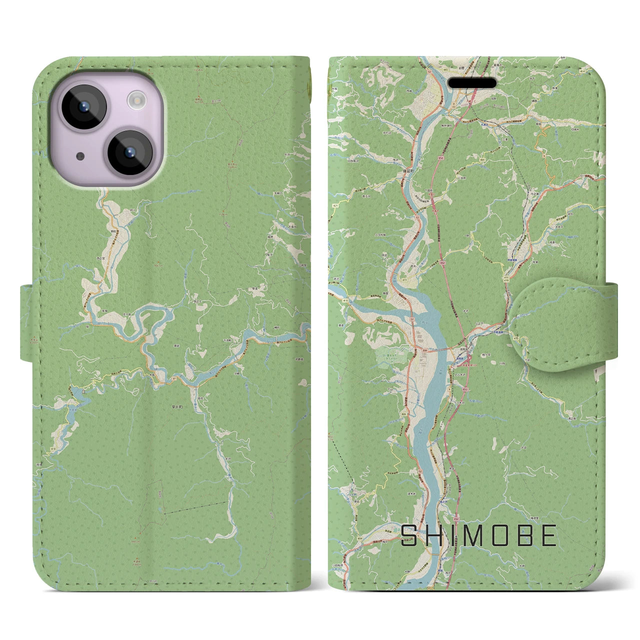 【下部（山梨県）】地図柄iPhoneケース（手帳タイプ）