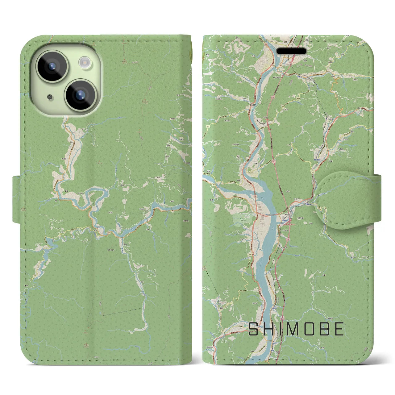 【下部（山梨県）】地図柄iPhoneケース（手帳タイプ）