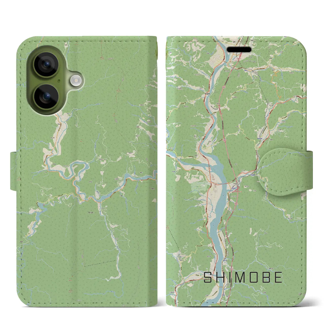 【下部（山梨県）】地図柄iPhoneケース（手帳タイプ）