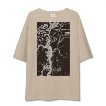 【下部（山梨県）】地図柄ビッグシルエットTシャツ