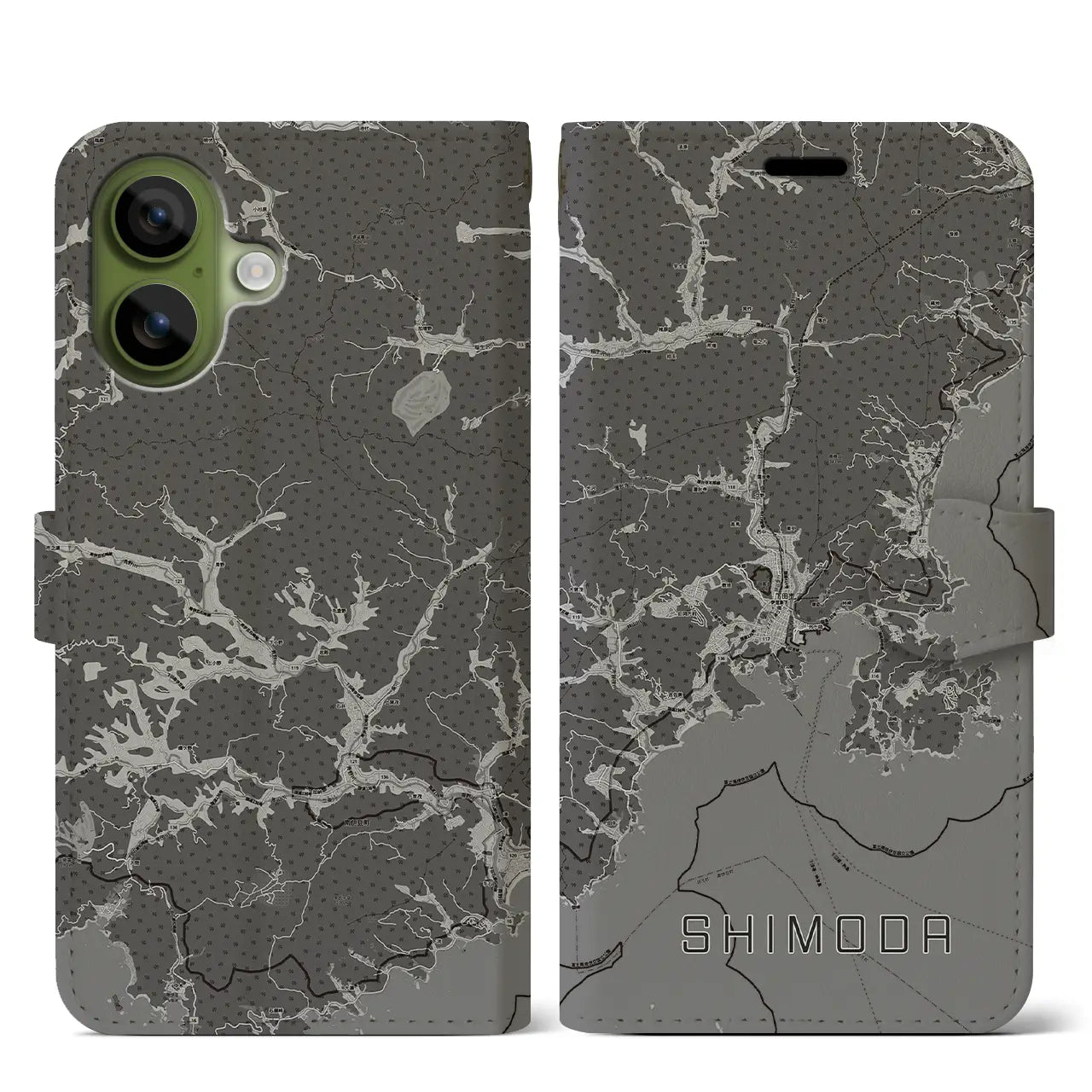 【下田（静岡県）】地図柄iPhoneケース（手帳タイプ）