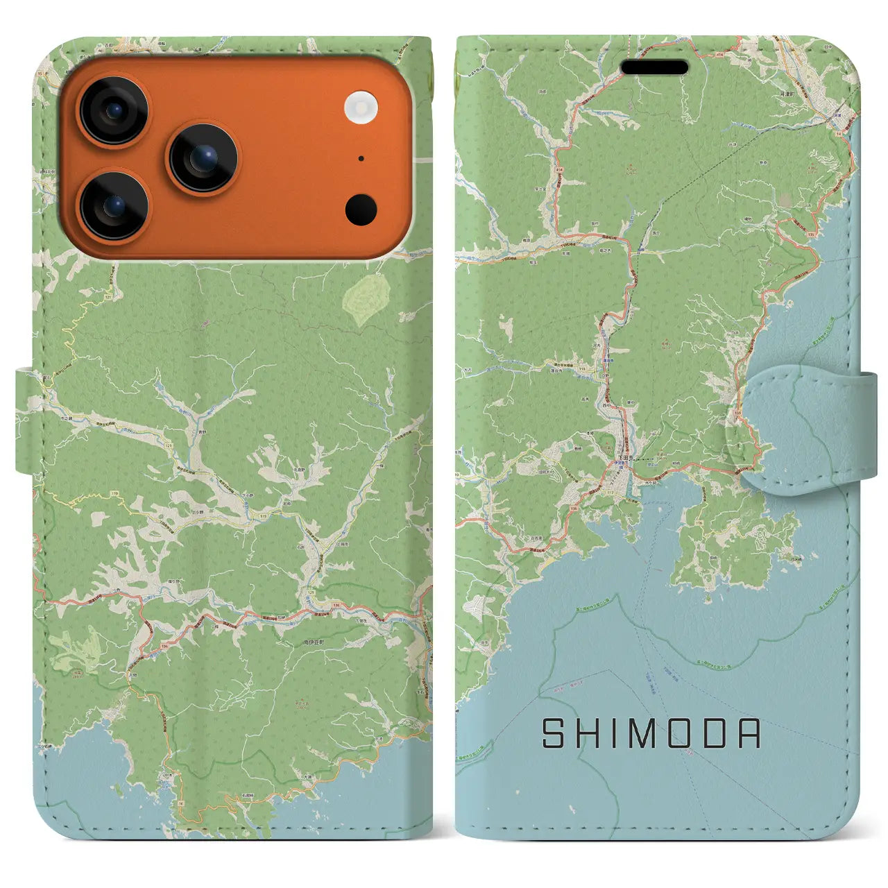 【下田（静岡県）】地図柄iPhoneケース（手帳タイプ）