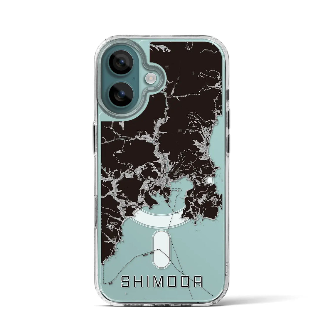 【下田(静岡県)】地図柄iPhoneケース(MagSafeタイプ)モノトーン・iPhone 16 Pro 用