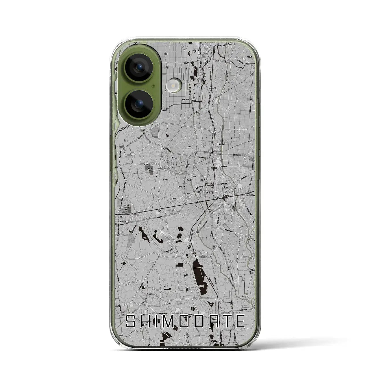 【下館（茨城県）】地図柄iPhoneケース（クリアタイプ）モノトーン・iPhone 17 Pro Max 用