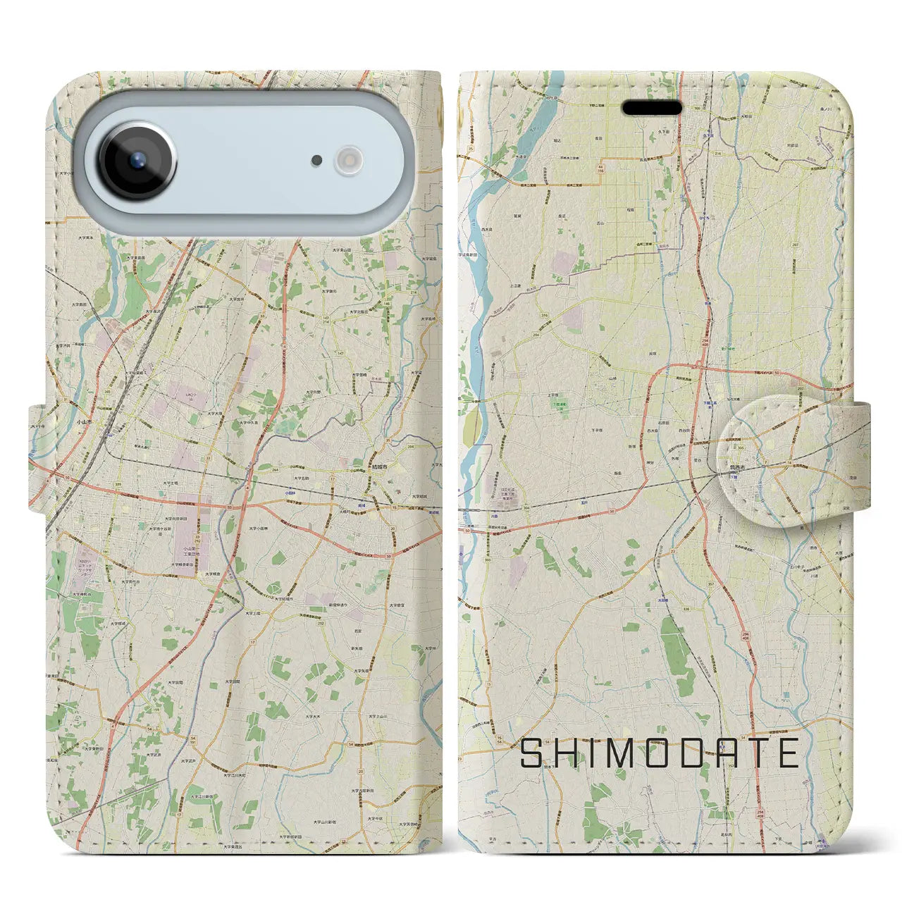 【下館（茨城県）】地図柄iPhoneケース（手帳タイプ）