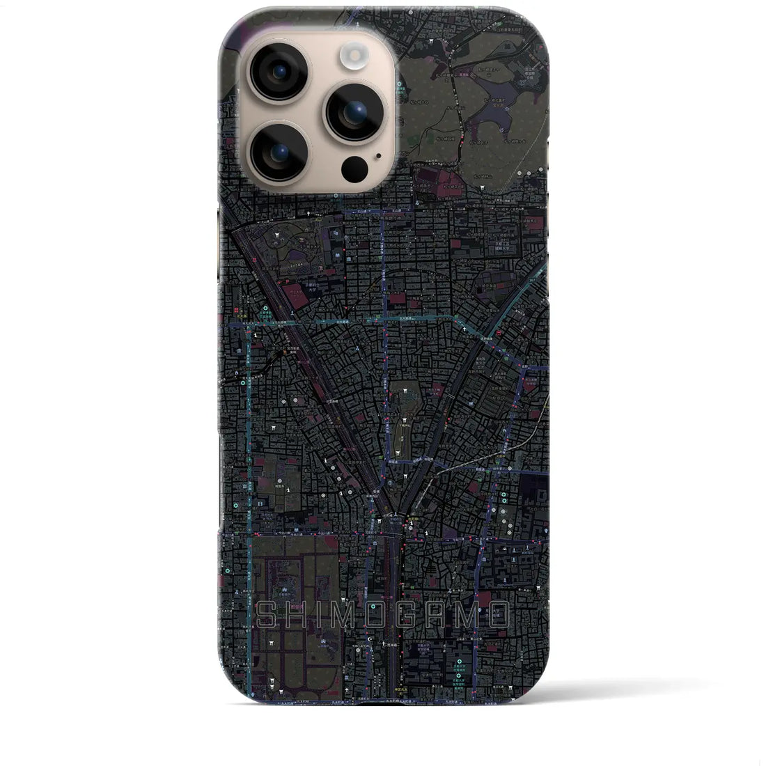 【下鴨(京都府)】地図柄iPhoneケース(バックカバータイプ)