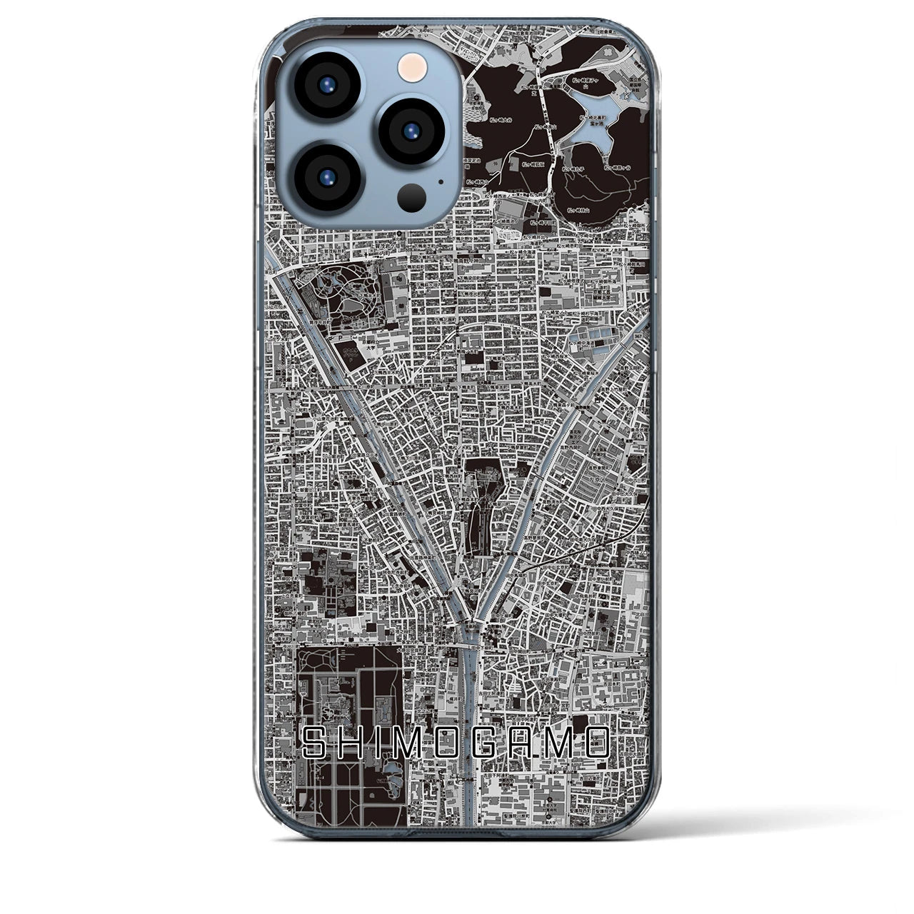 【下鴨（京都府）】地図柄iPhoneケース（クリアタイプ）
