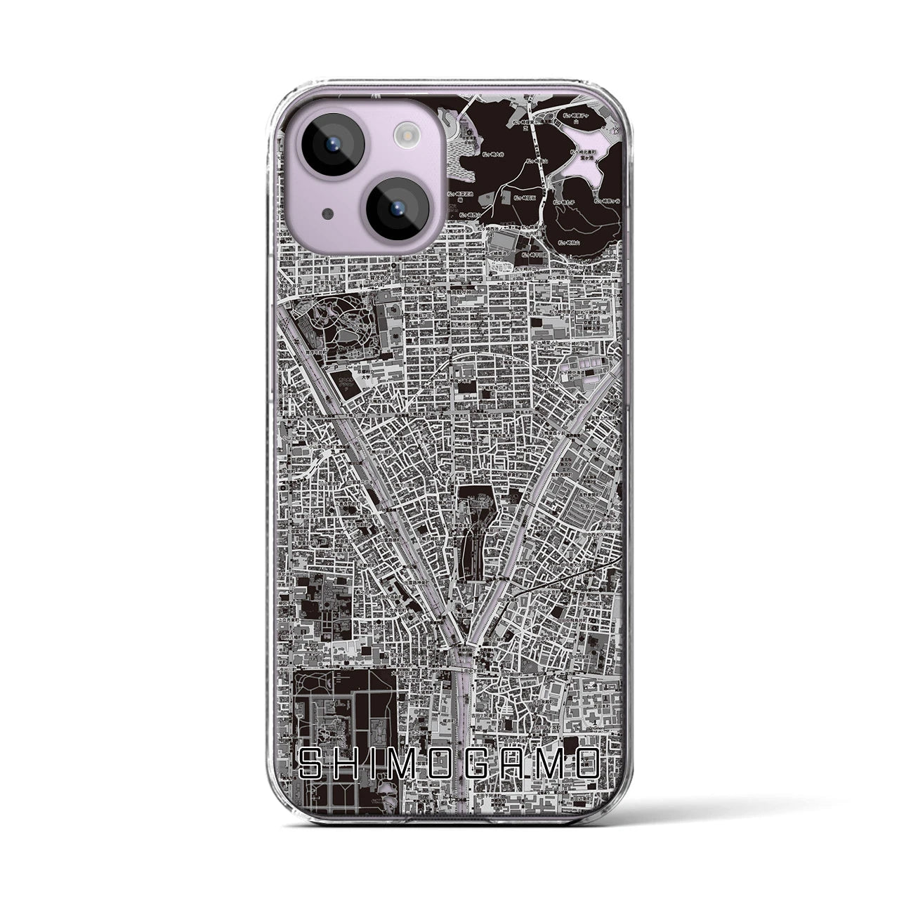 【下鴨（京都府）】地図柄iPhoneケース（クリアタイプ）