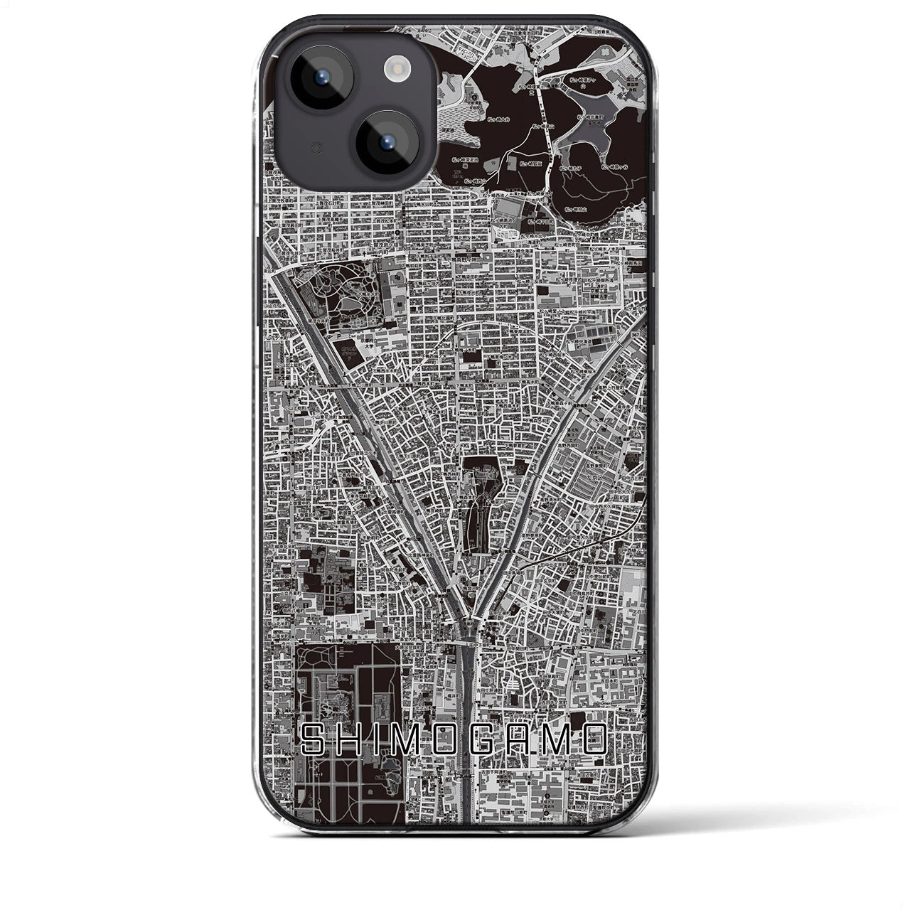 【下鴨（京都府）】地図柄iPhoneケース（クリアタイプ）