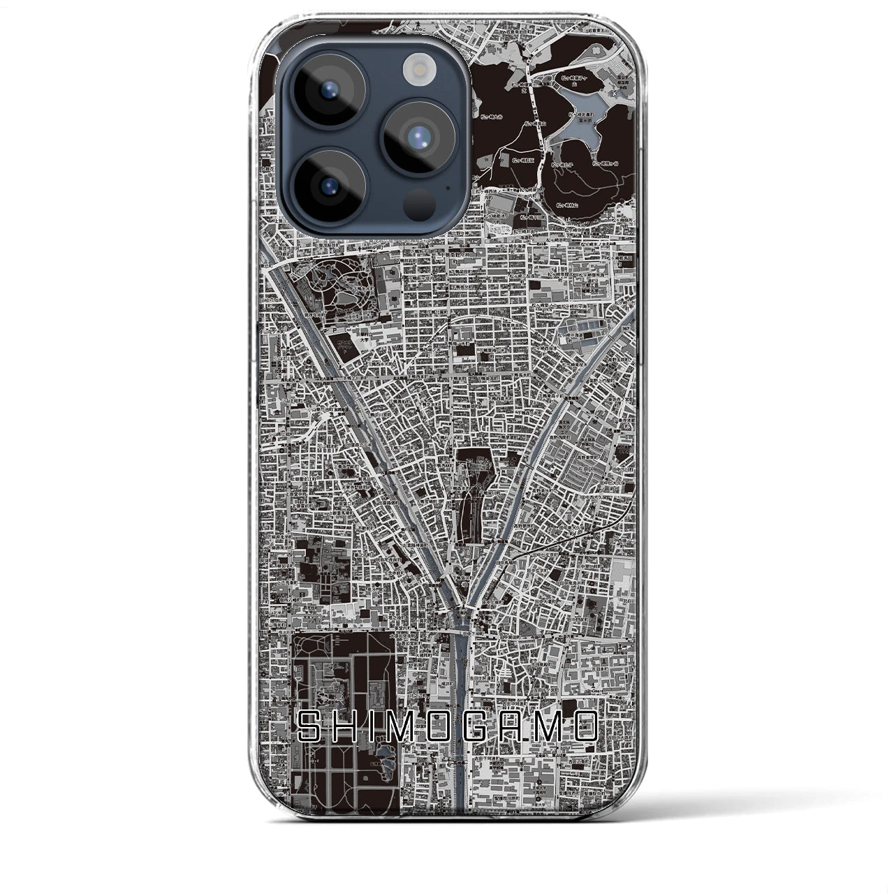 【下鴨（京都府）】地図柄iPhoneケース（クリアタイプ）