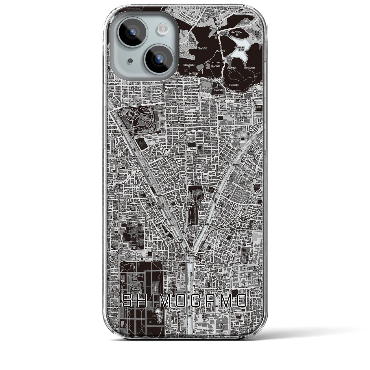 【下鴨（京都府）】地図柄iPhoneケース（クリアタイプ）