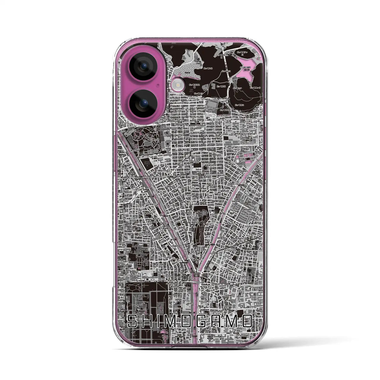 【下鴨（京都府）】地図柄iPhoneケース（クリアタイプ）