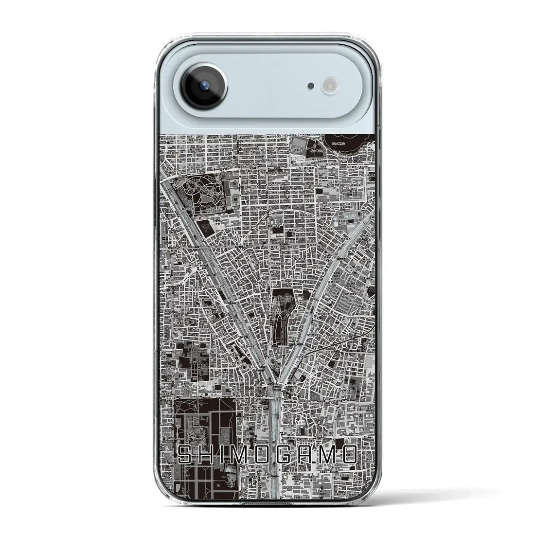 【下鴨（京都府）】地図柄iPhoneケース（クリアタイプ）モノトーン・iPhone 17 Pro Max 用