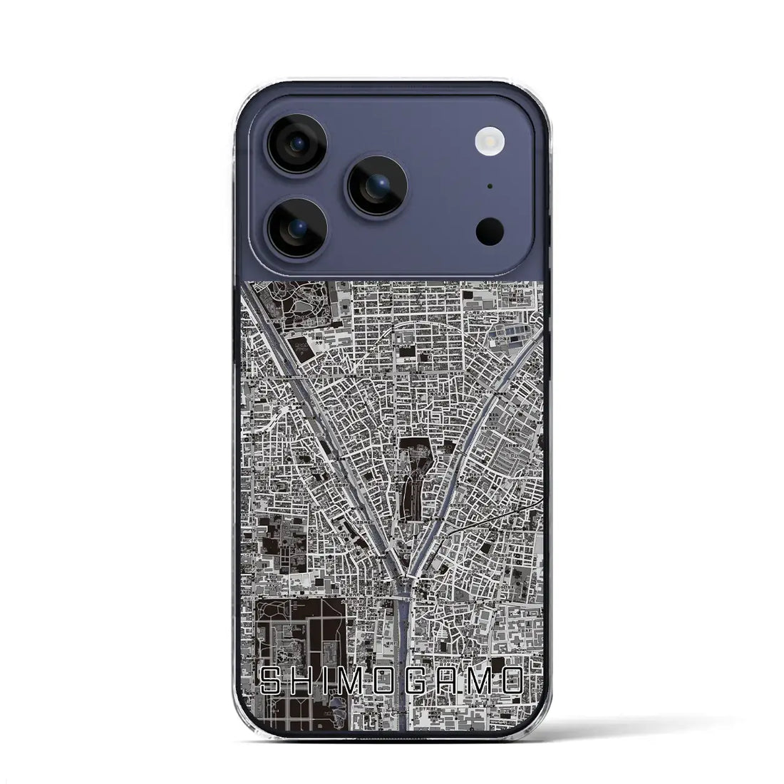 【下鴨（京都府）】地図柄iPhoneケース（クリアタイプ）