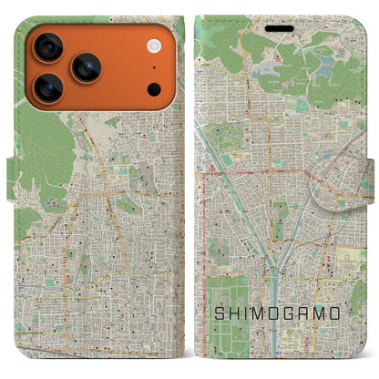 【下鴨（京都府）】地図柄iPhoneケース（手帳タイプ）