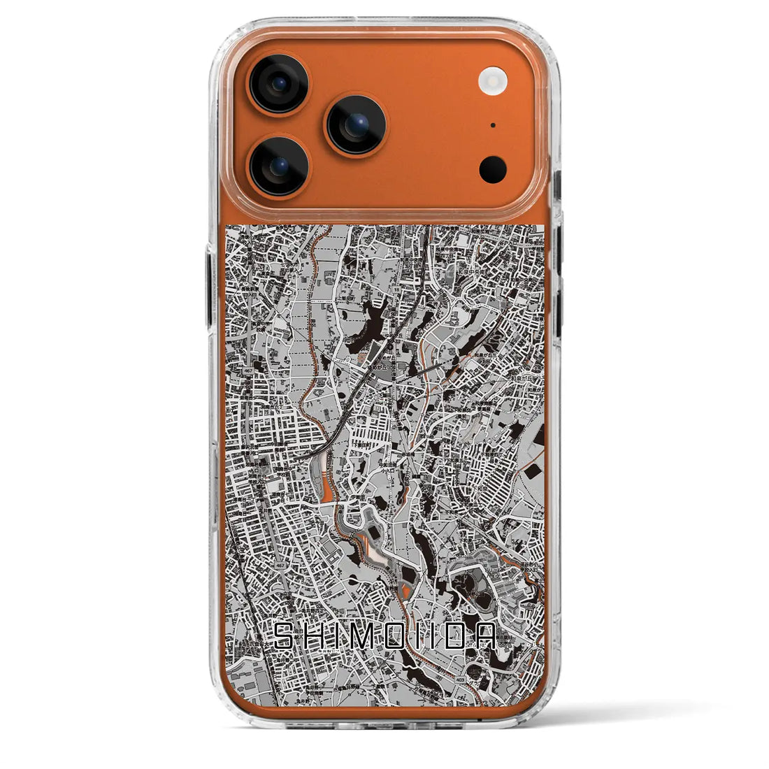 【下飯田（神奈川県）】地図柄iPhoneケース（MagSafeタイプ）モノトーン・iPhone 17 Pro Max 用