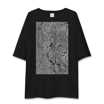 【下飯田（神奈川県）】地図柄ビッグシルエットTシャツ
