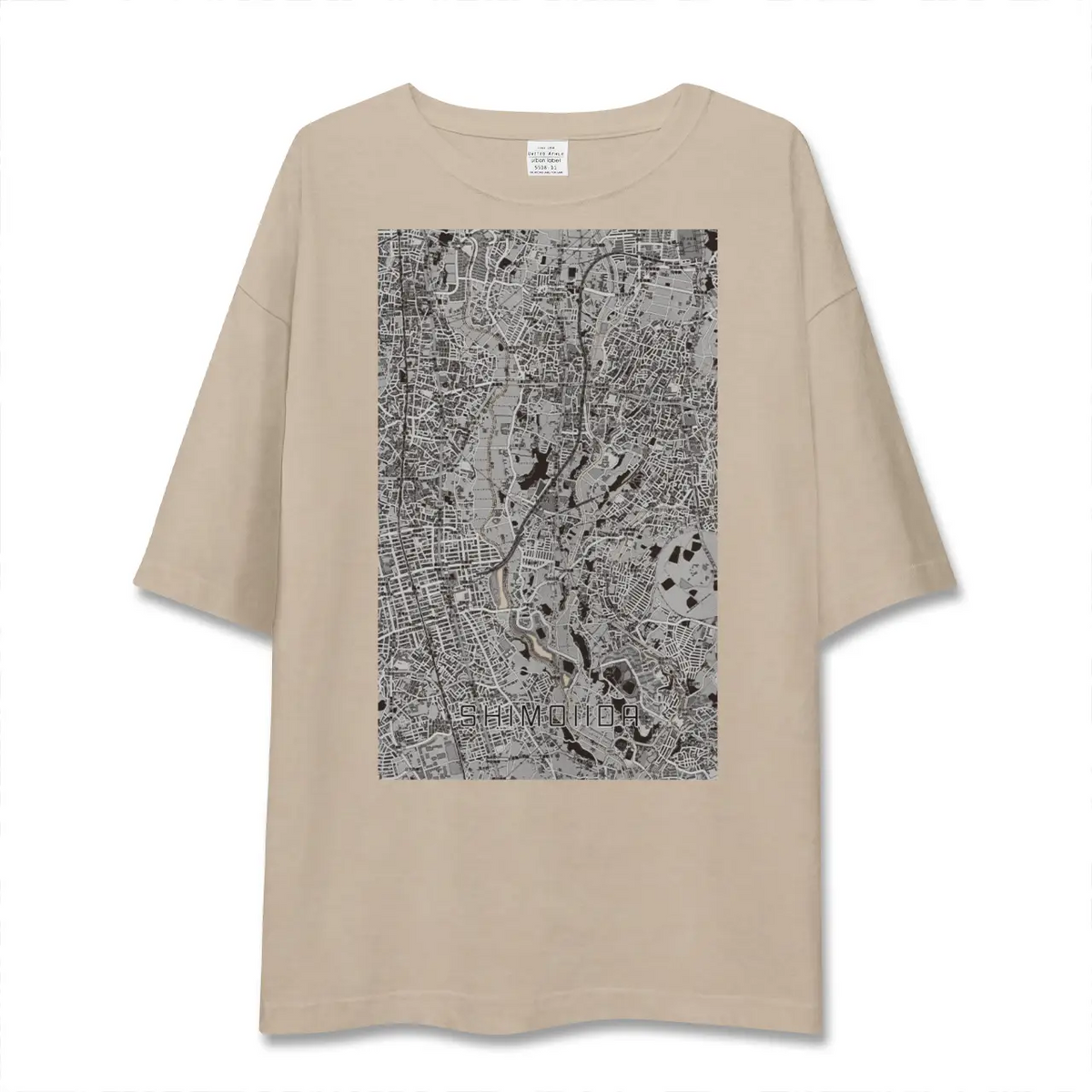 【下飯田（神奈川県）】地図柄ビッグシルエットTシャツ