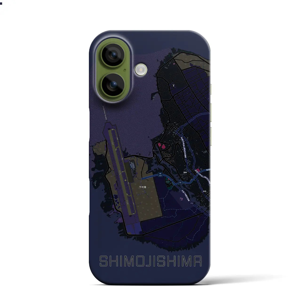 【下地島（沖縄県）】地図柄iPhoneケース（バックカバータイプ）