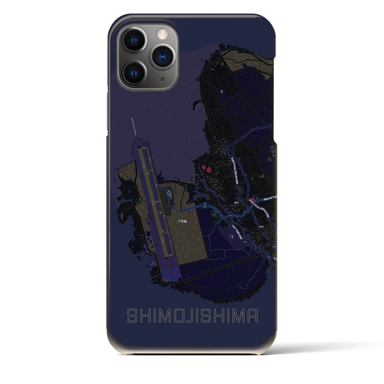 【下地島（沖縄県）】地図柄iPhoneケース（バックカバータイプ）
