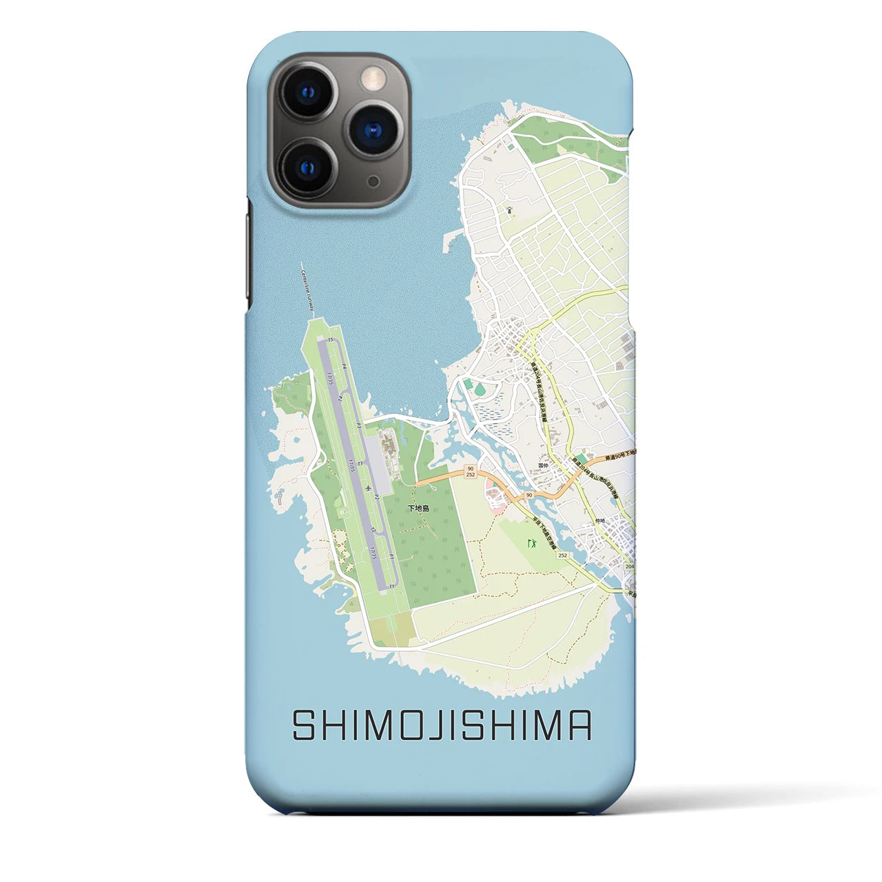 【下地島】地図柄iPhoneケース（バックカバータイプ・ナチュラル）iPhone 11 Pro Max 用