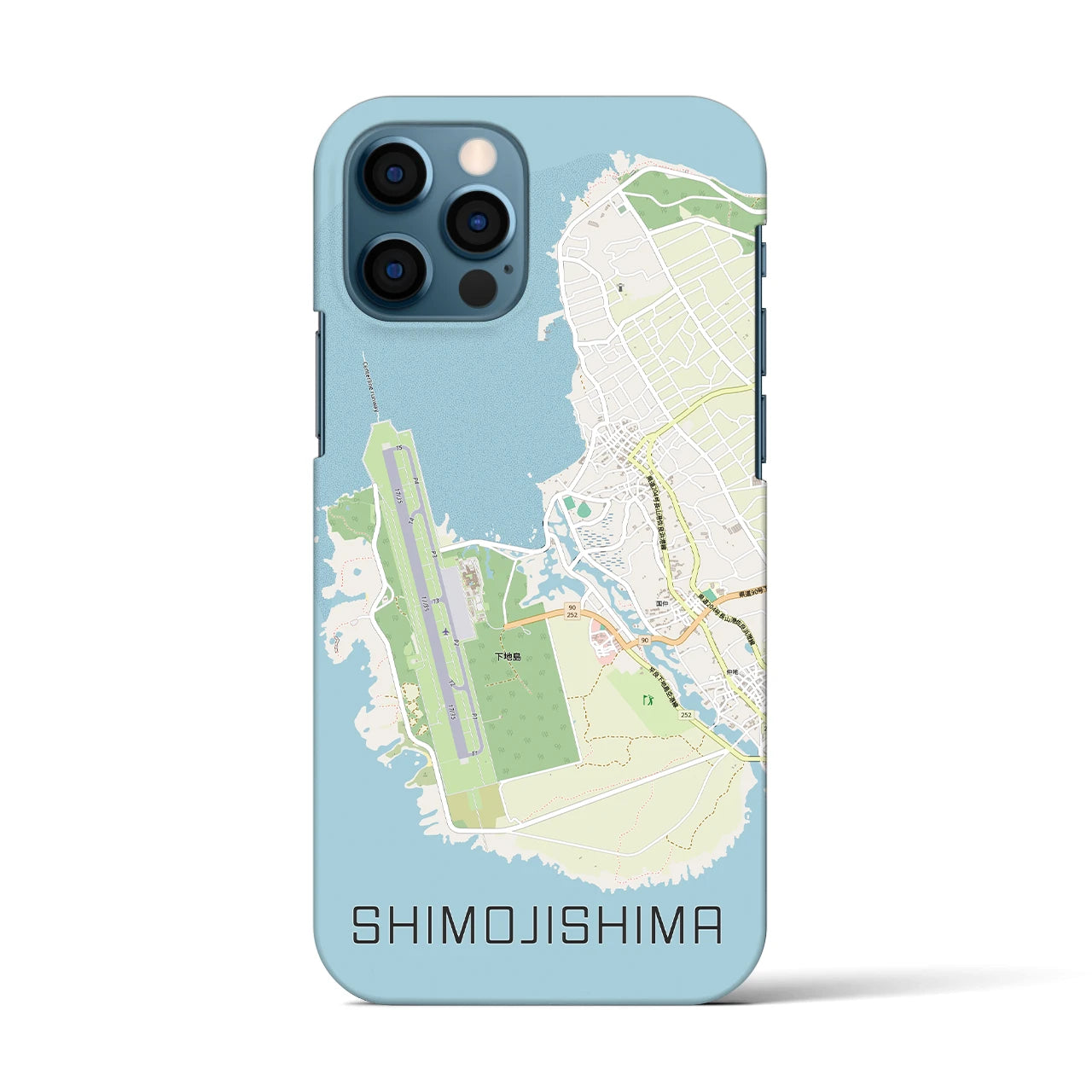 【下地島】地図柄iPhoneケース（バックカバータイプ・ナチュラル）iPhone 12 / 12 Pro 用