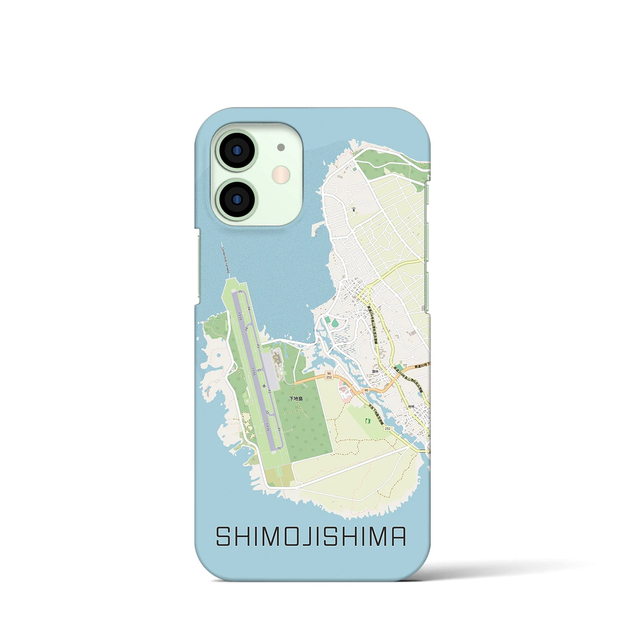 【下地島】地図柄iPhoneケース（バックカバータイプ・ナチュラル）iPhone 12 mini 用