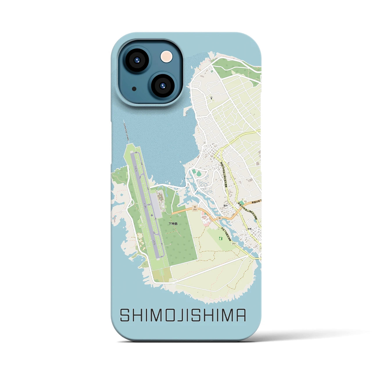 【下地島】地図柄iPhoneケース（バックカバータイプ・ナチュラル）iPhone 13 用