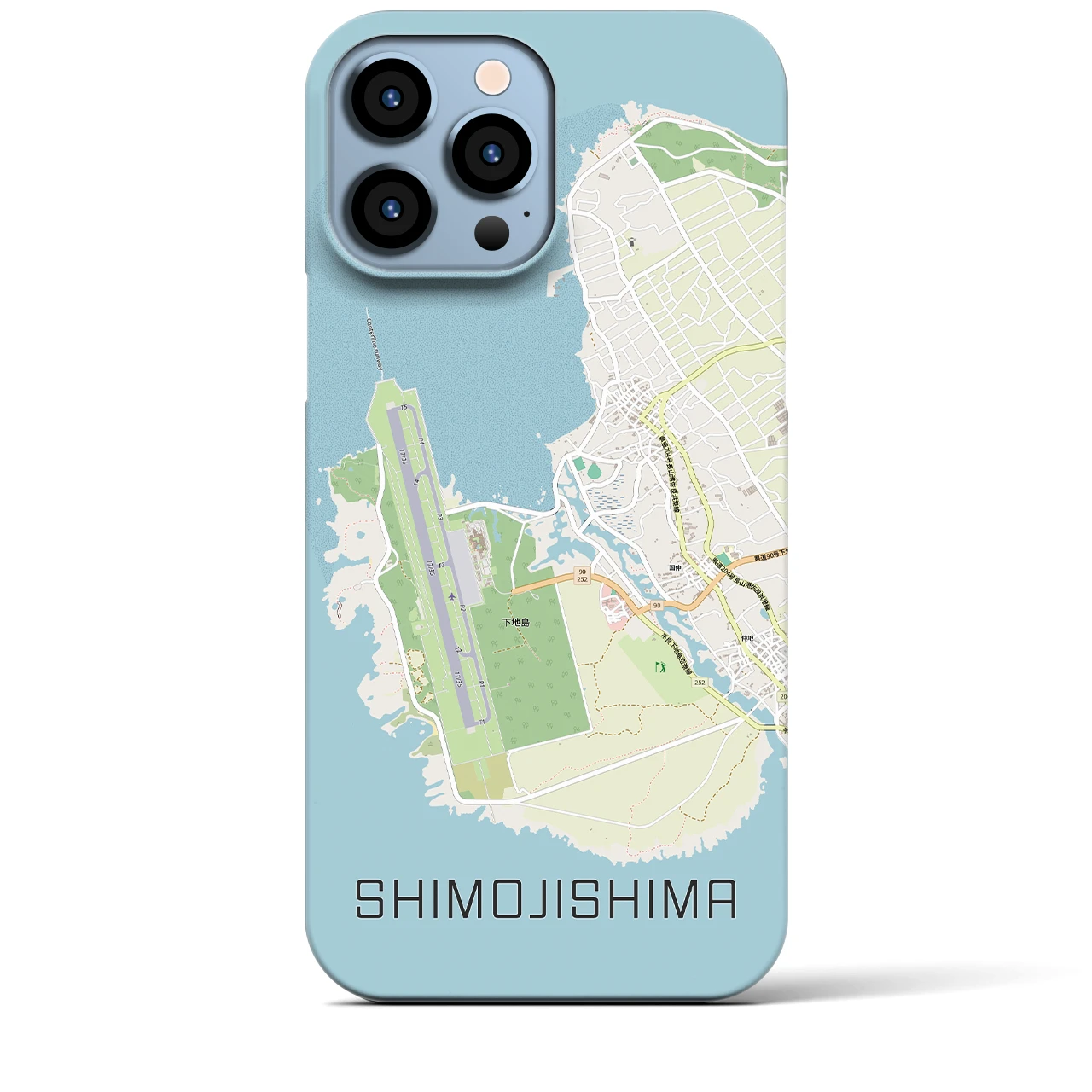 【下地島】地図柄iPhoneケース（バックカバータイプ・ナチュラル）iPhone 13 Pro Max 用