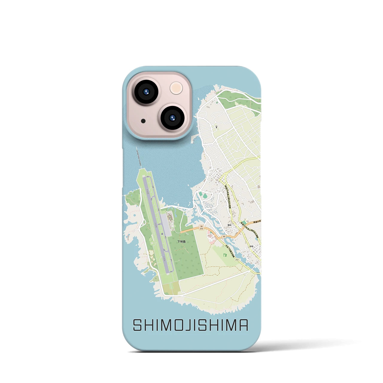 【下地島】地図柄iPhoneケース（バックカバータイプ・ナチュラル）iPhone 13 mini 用