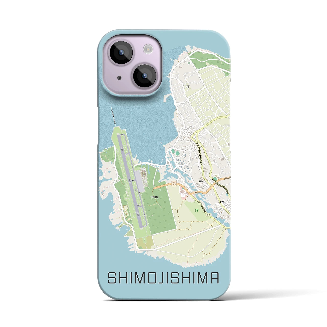 【下地島】地図柄iPhoneケース（バックカバータイプ・ナチュラル）iPhone 14 用