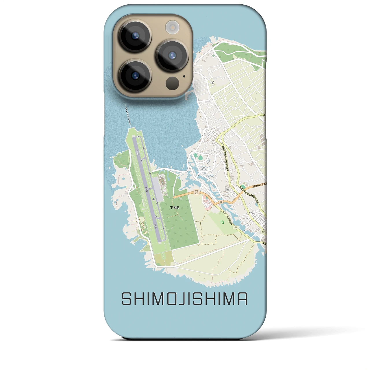 【下地島】地図柄iPhoneケース（バックカバータイプ・ナチュラル）iPhone 14 Pro Max 用