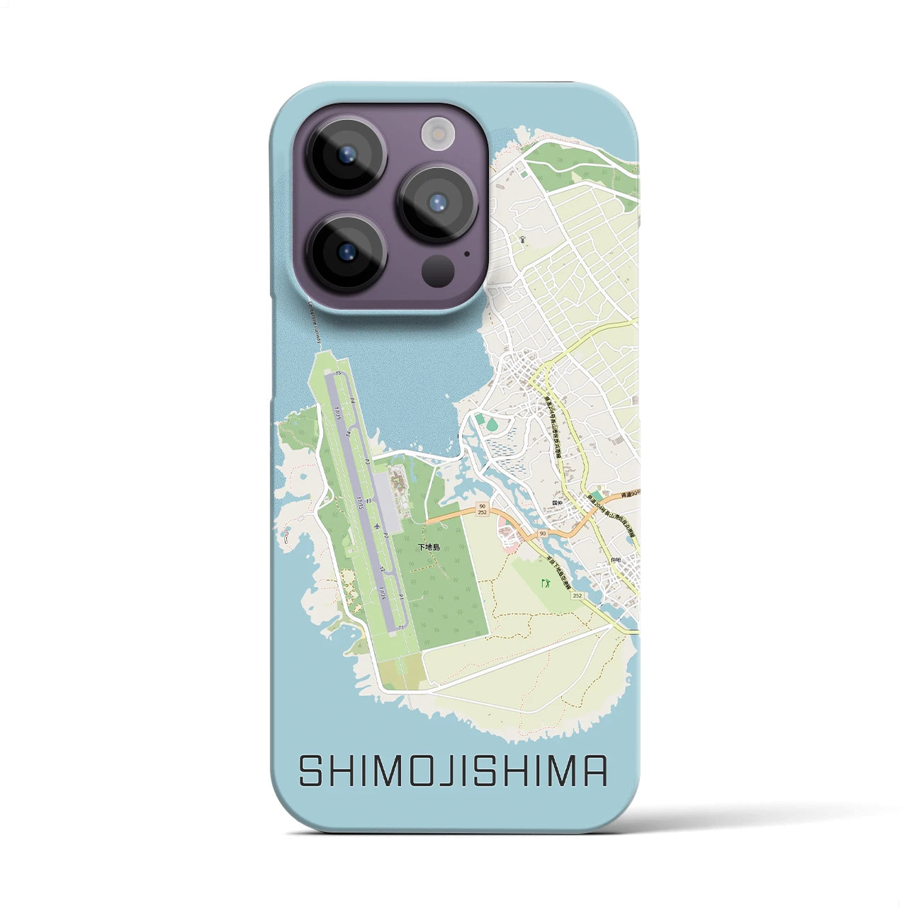 【下地島】地図柄iPhoneケース（バックカバータイプ・ナチュラル）iPhone 14 Pro 用