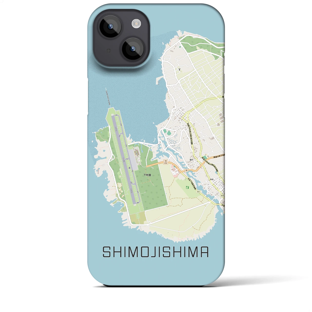 【下地島】地図柄iPhoneケース（バックカバータイプ・ナチュラル）iPhone 14 Plus 用