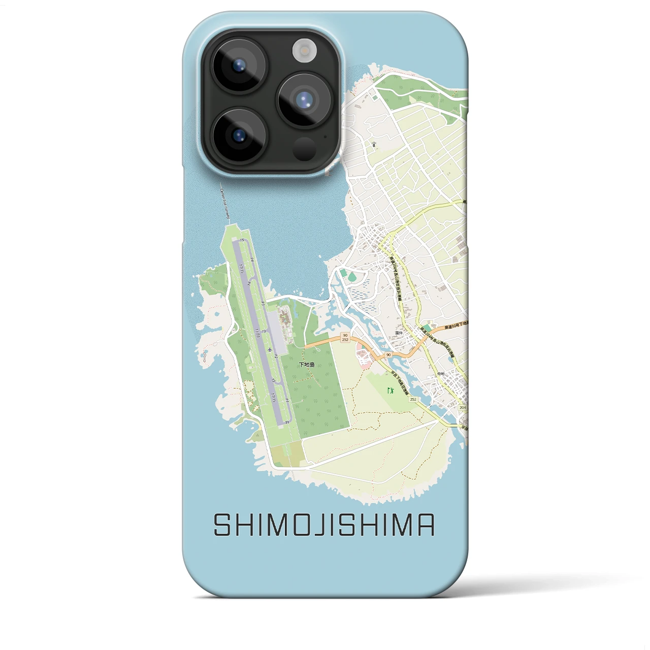 【下地島】地図柄iPhoneケース（バックカバータイプ・ナチュラル）iPhone 15 Pro Max 用