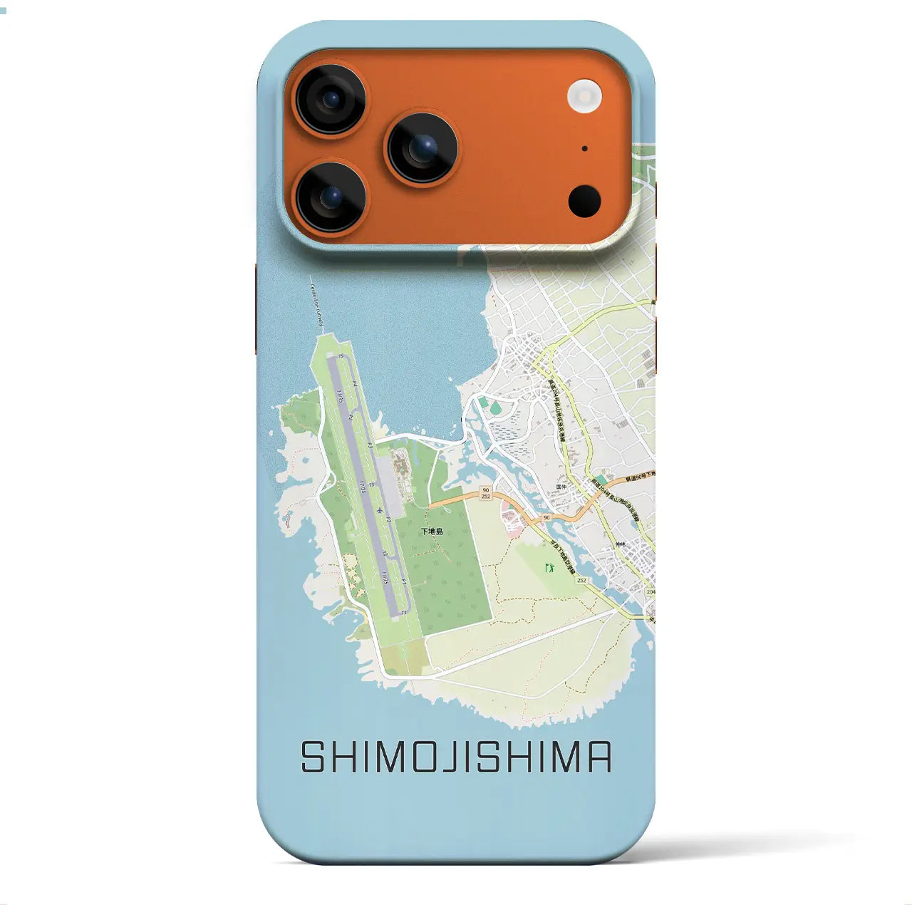 【下地島（沖縄県）】地図柄iPhoneケース（バックカバータイプ）ナチュラル・iPhone 17 Pro Max 用