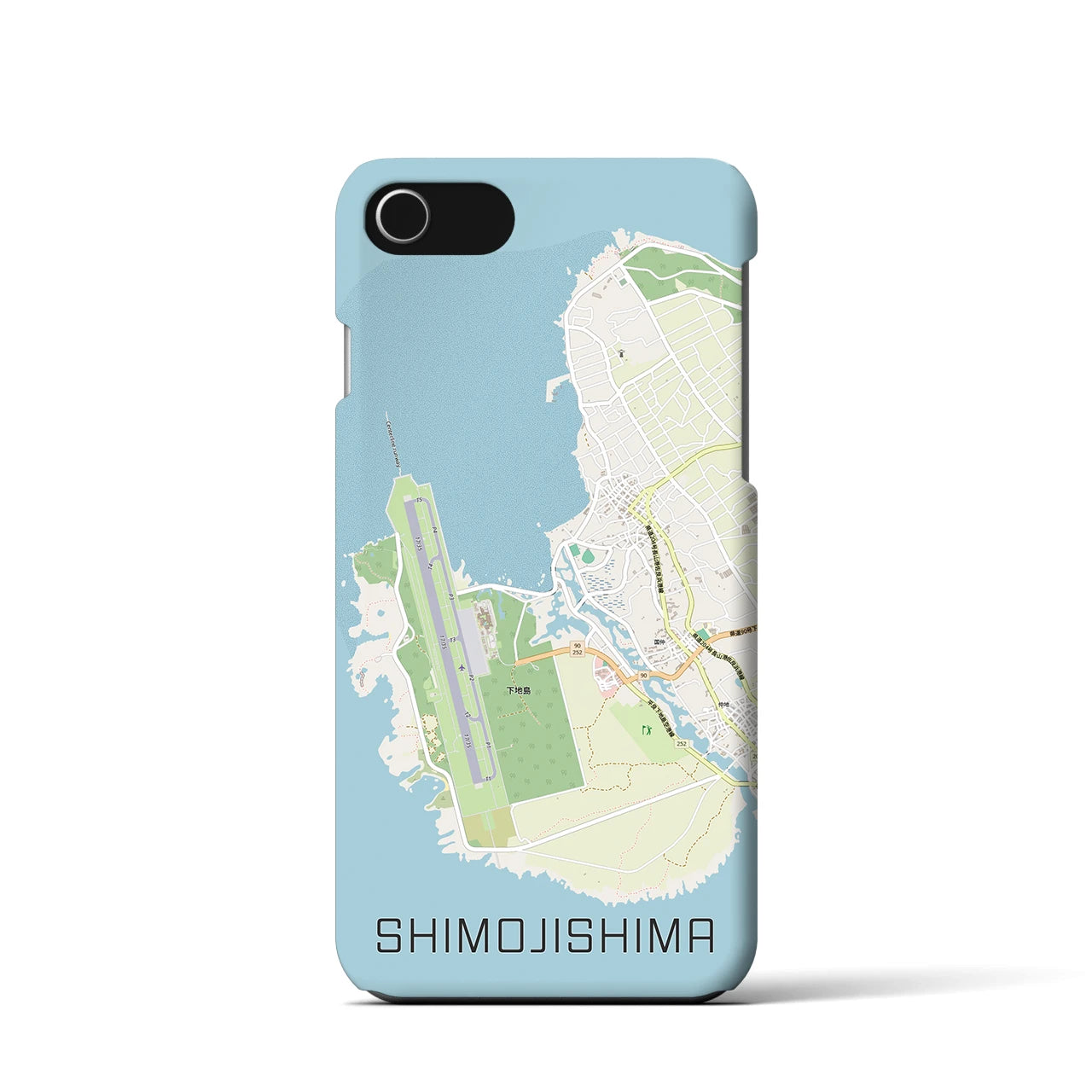 【下地島】地図柄iPhoneケース（バックカバータイプ・ナチュラル）iPhone SE（第3 / 第2世代） / 8 / 7 / 6s / 6 用