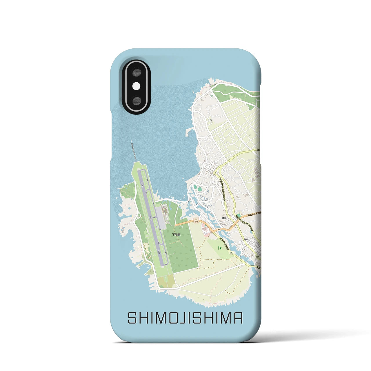 【下地島】地図柄iPhoneケース（バックカバータイプ・ナチュラル）iPhone XS / X 用