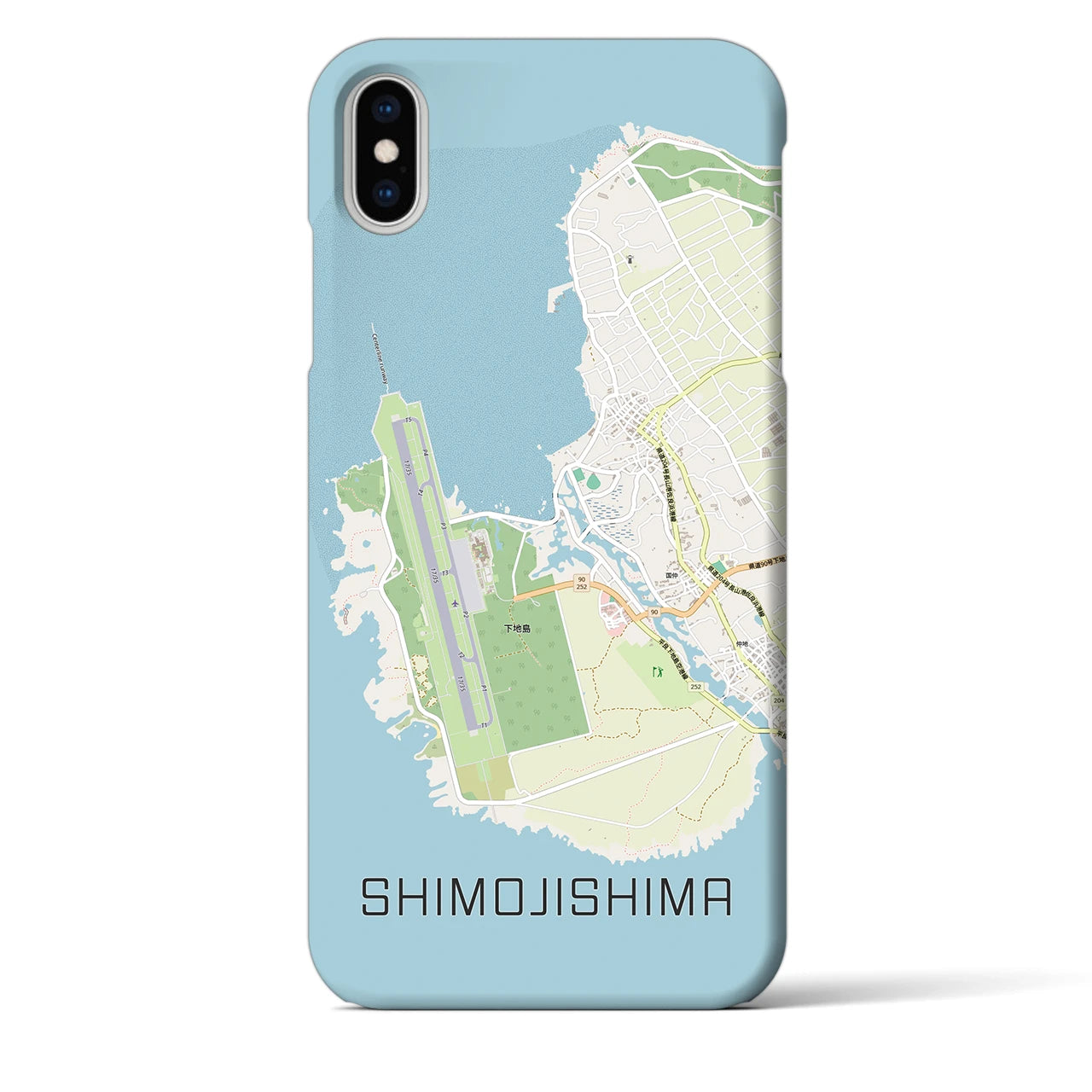 【下地島】地図柄iPhoneケース（バックカバータイプ・ナチュラル）iPhone XS Max 用