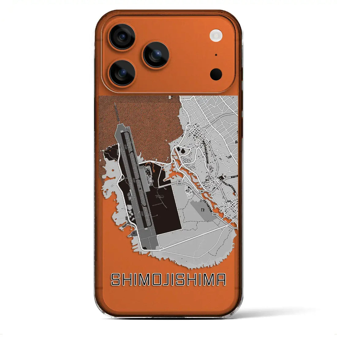 【下地島(沖縄県)】地図柄iPhoneケース(クリアタイプ)モノトーン・iPhone 17 Pro Max 用